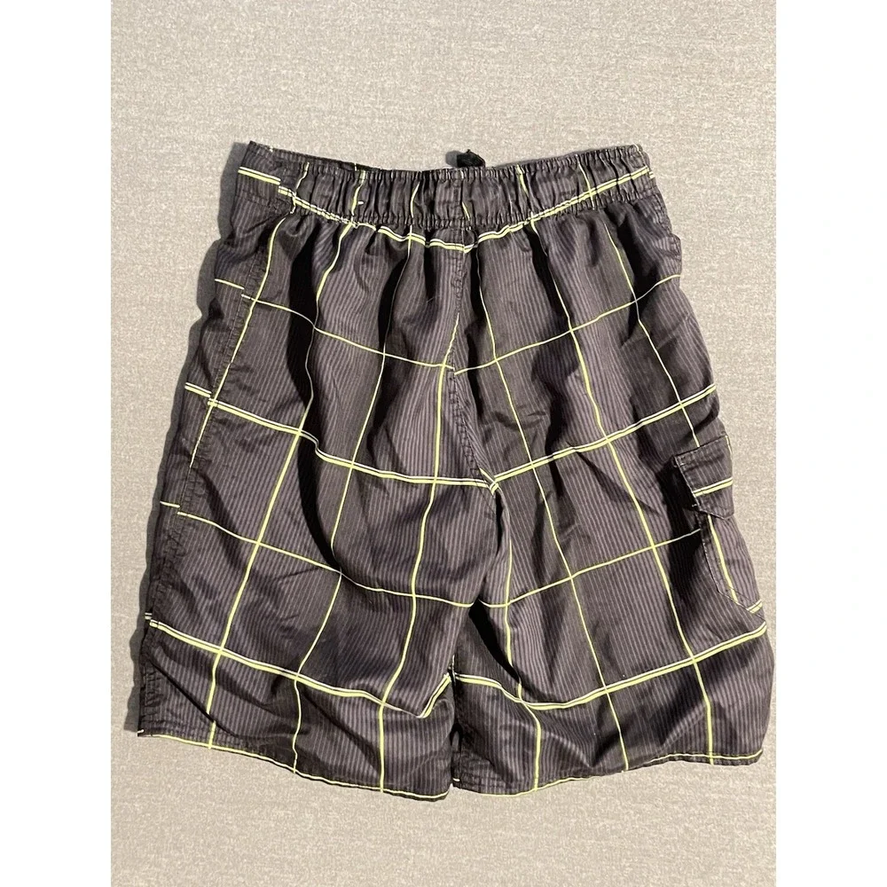 Ocean Pacific OP Ocean Pacific Swim Trunks Mens Small‎ Black Neon Board Shorts